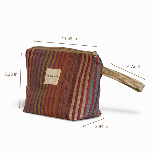 Striped Jacquard Large Makeup Bag – Multicolor (Maria)