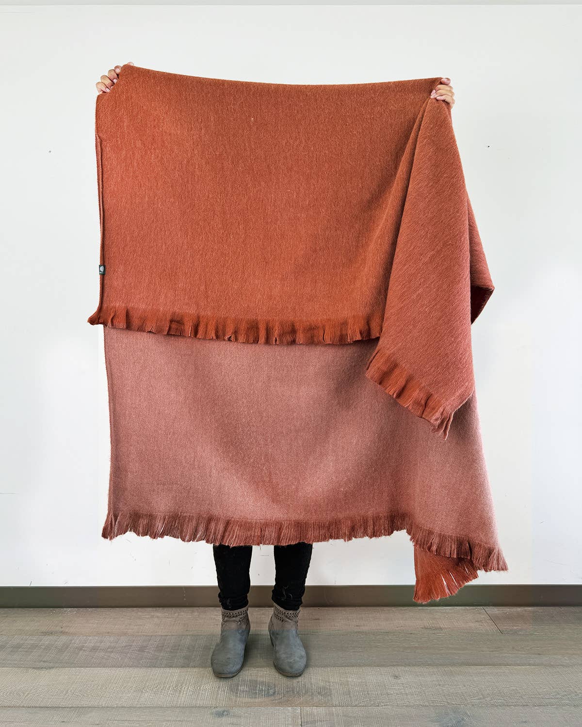 Alpaca Double Sided Throw - Rusted Coral