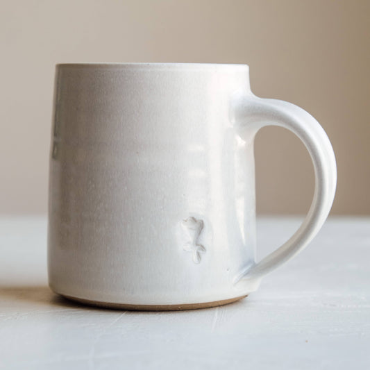 Handmade Stamped Ceramic Tulip Coffee Mug