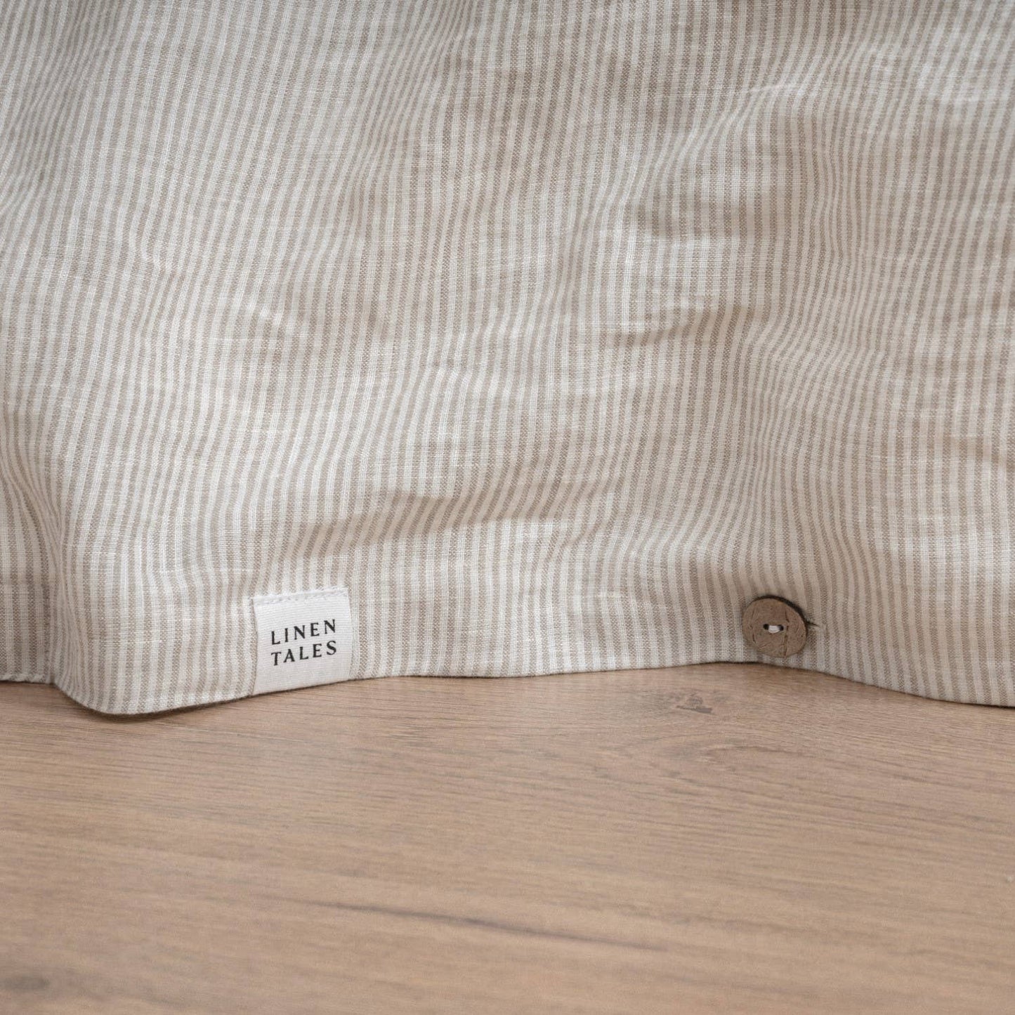 Natural Stripes Linen Duvet Cover Set- Queen
