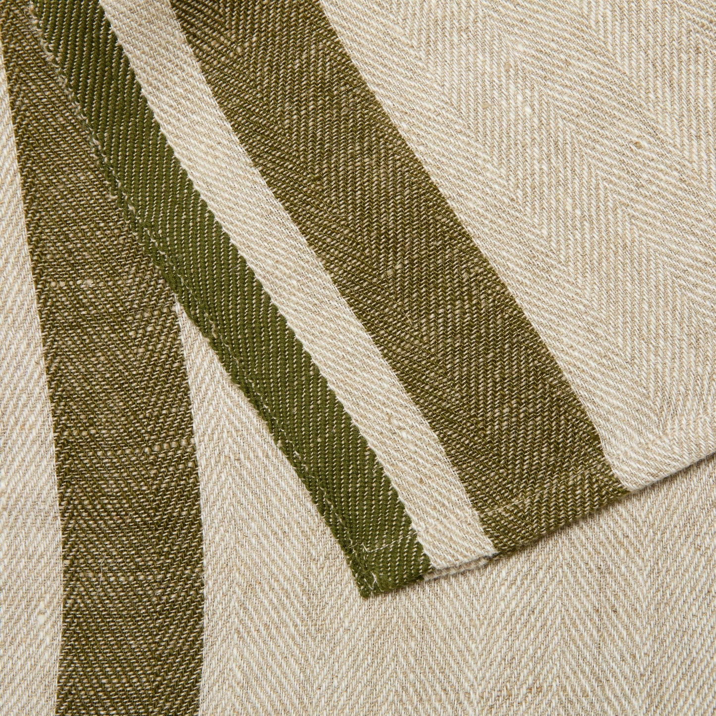 Gordes Natural & Olive Towels 20x30 - Set of 2
