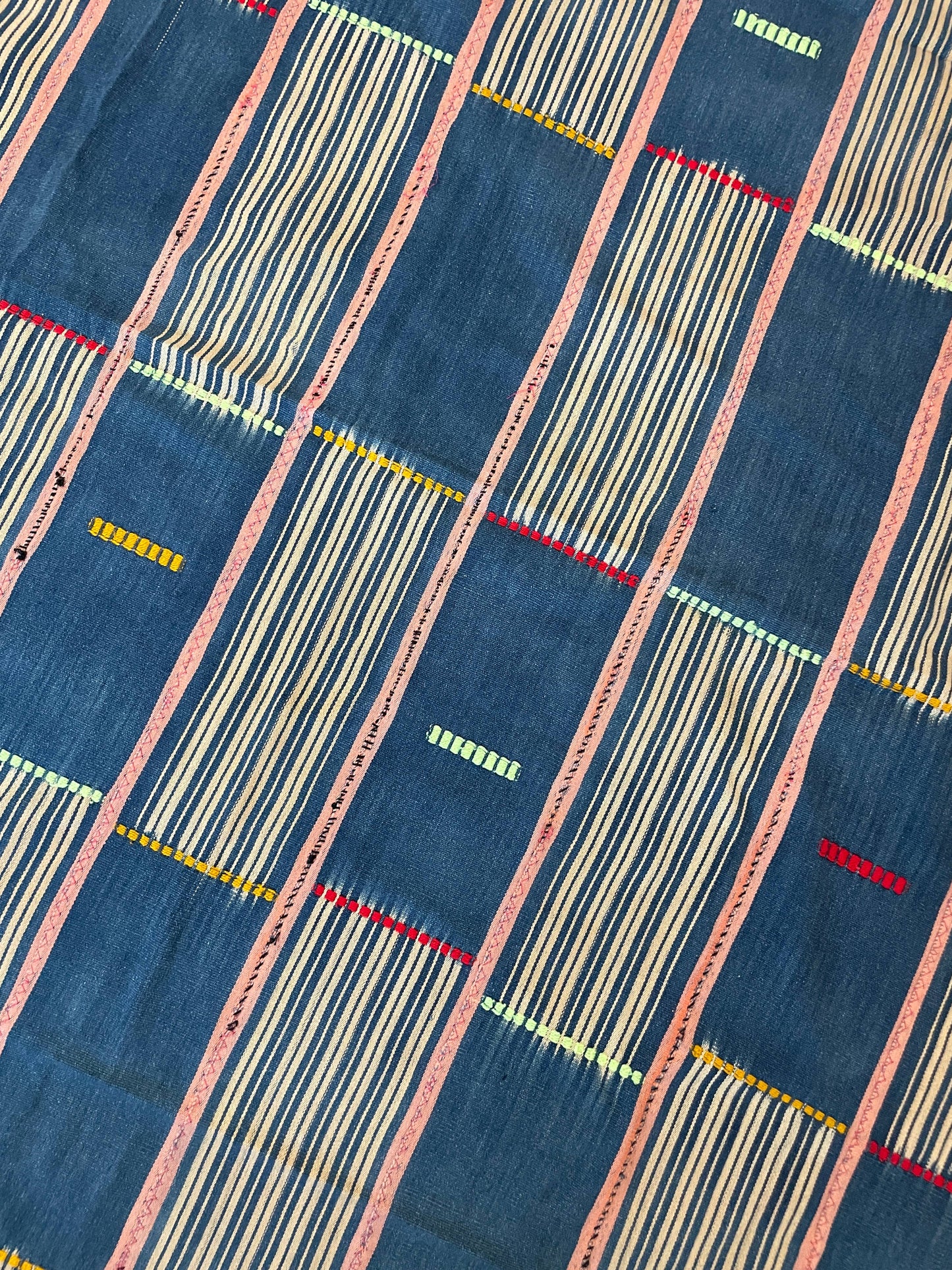 African Vintage Ikat Denim Textile 57