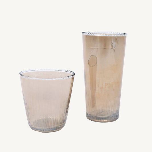 Ribbed Glass Small Brown