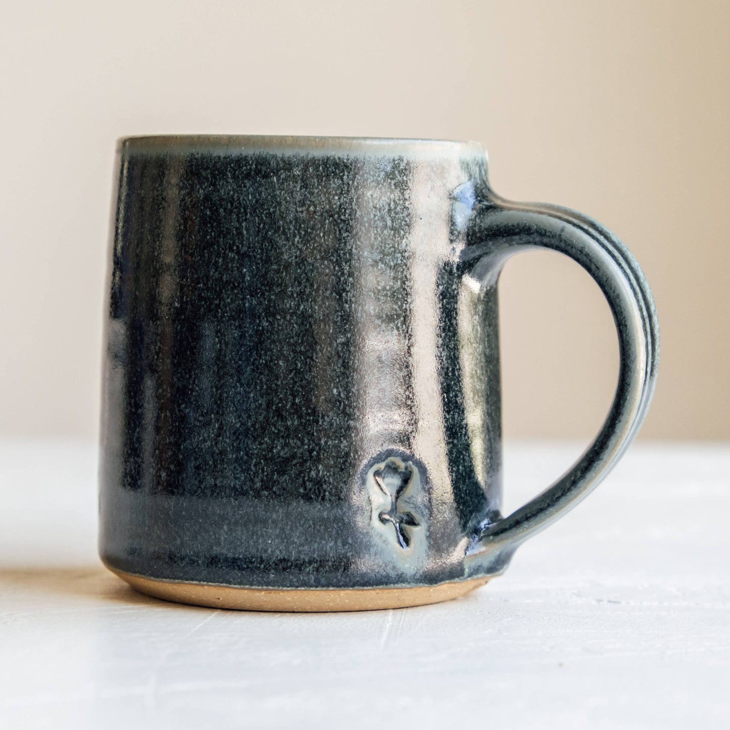 Handmade Stamped Ceramic Tulip Coffee Mug