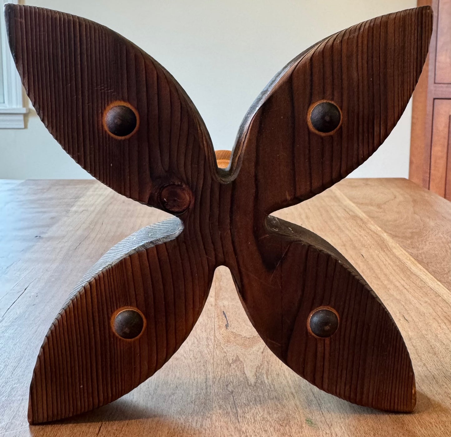 Unique wooden candelabra