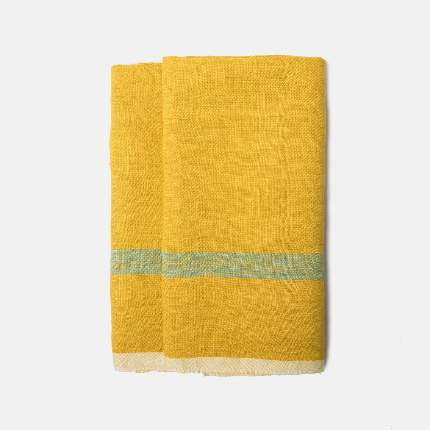 Laundered Linen Lime/Aqua Towels 20x30 - Set of 2