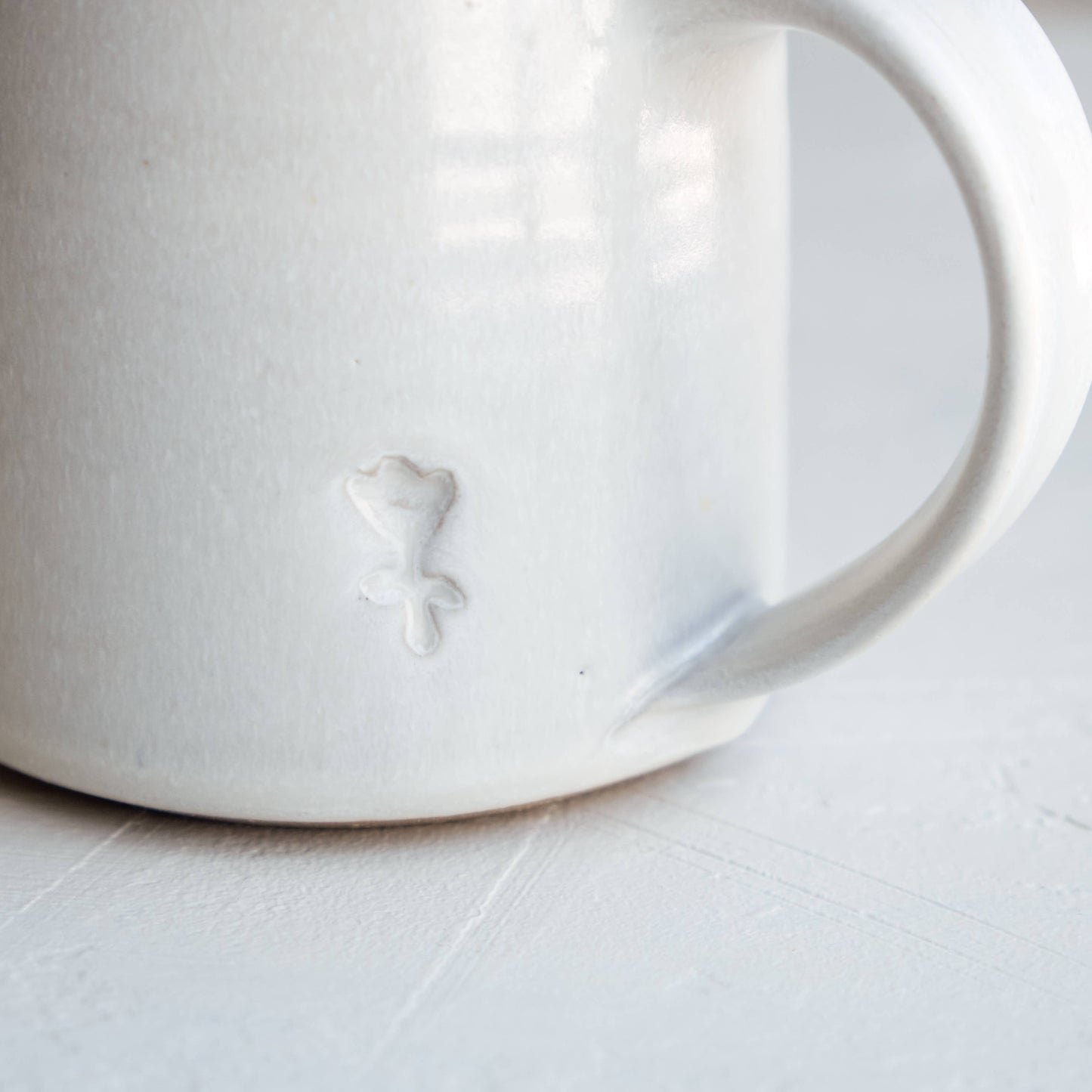 Handmade Stamped Ceramic Tulip Coffee Mug