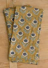 Kerala Block Print Napkins S/4, Rust