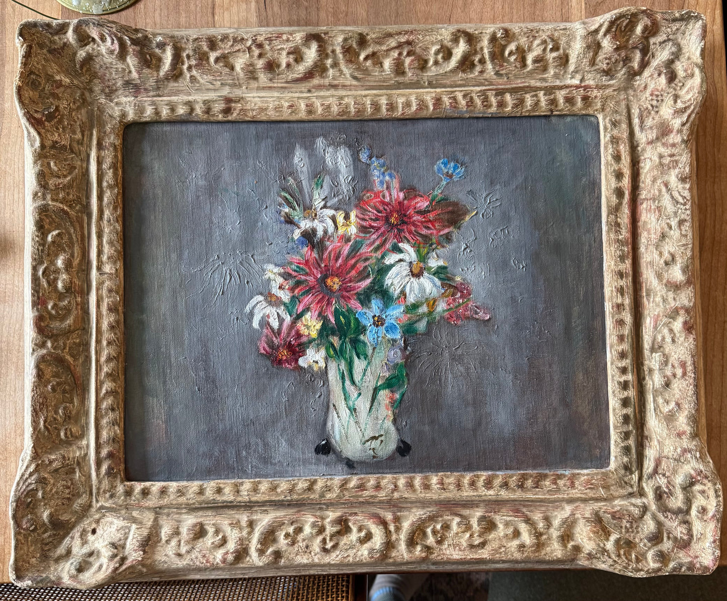 Framed flowers in vase