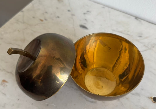 Vintage brass apple canister
