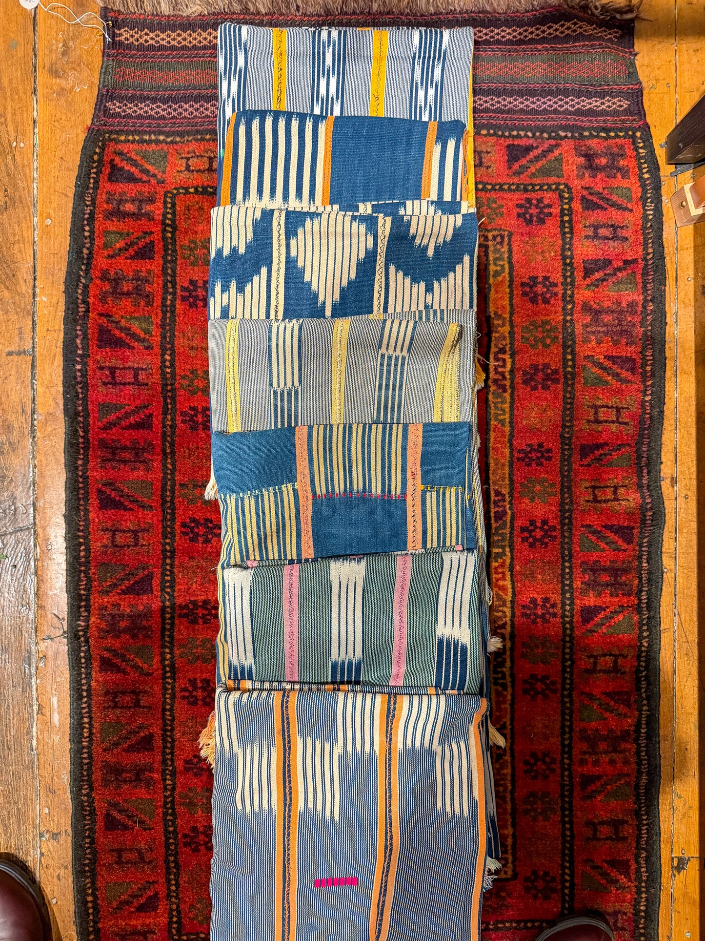 African Vintage Ikat Denim Textile 52