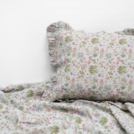 Botany 2 Linen Pillowcase with Frills