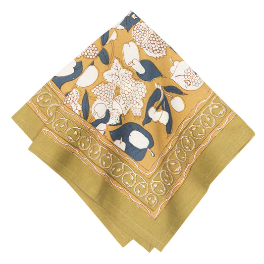Forest Harvest Mustard & Blue Napkins - Set of 6