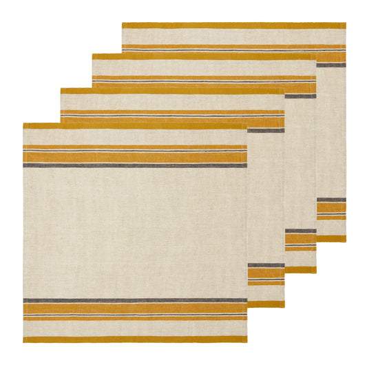 Antibes Natural & Mustard Napkin, Set of 4