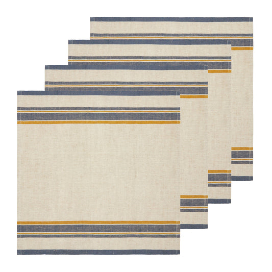 Antibes Natural & Blue Napkin, Set of 4