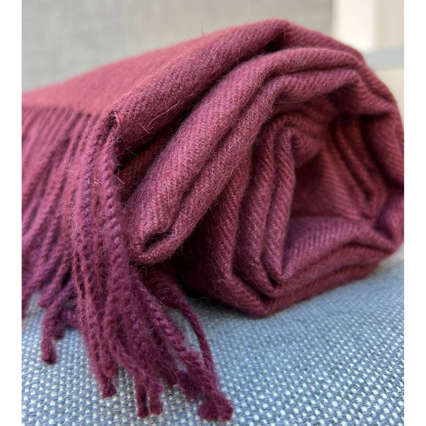 100% Baby Alpaca Throw - Malbec