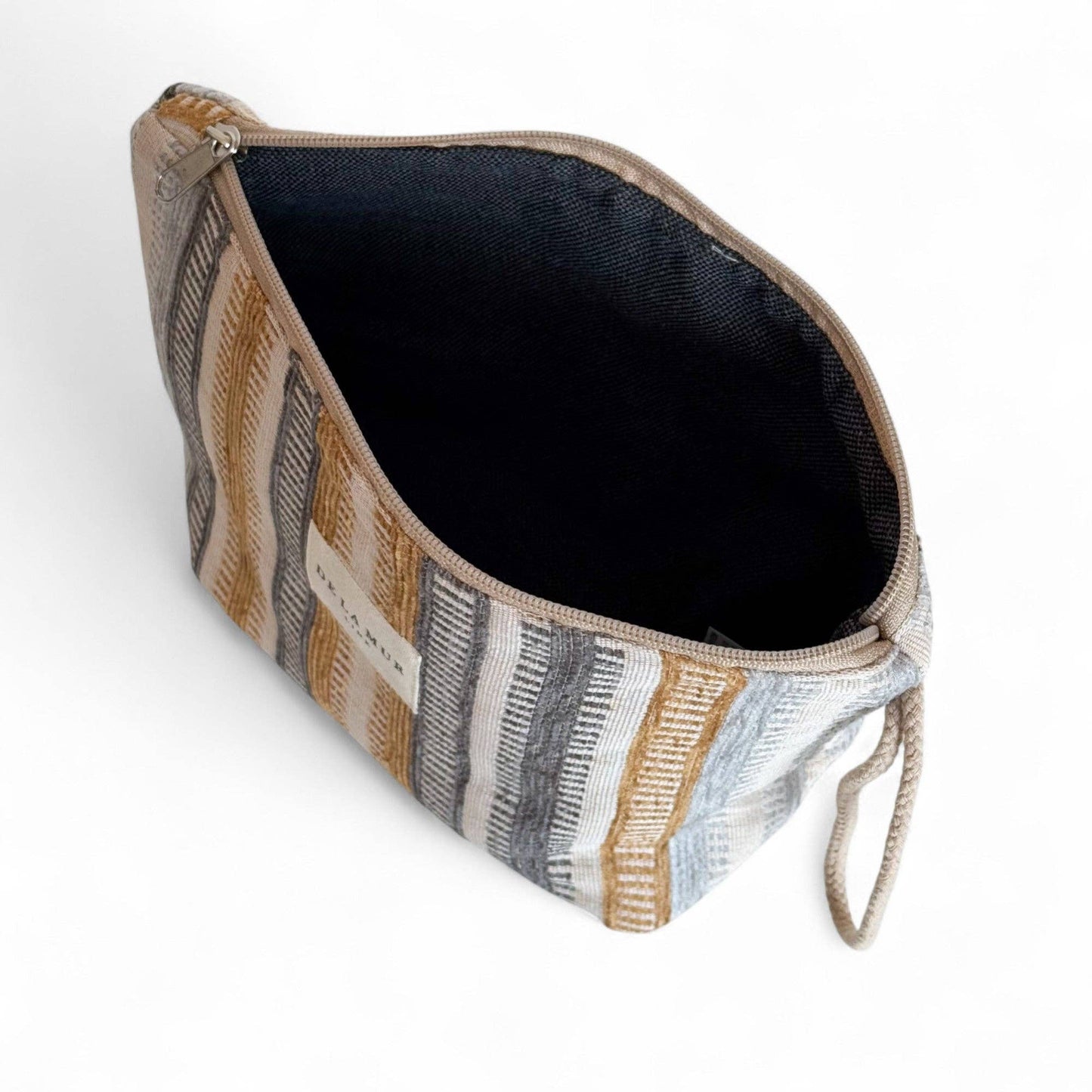 Striped Jacquard Large Makeup Bag – Multicolor (Tron)