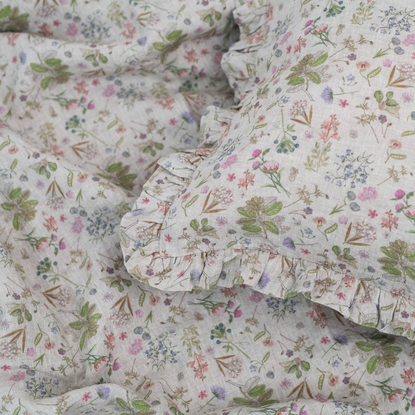 Botany 2 Linen Pillowcase with Frills
