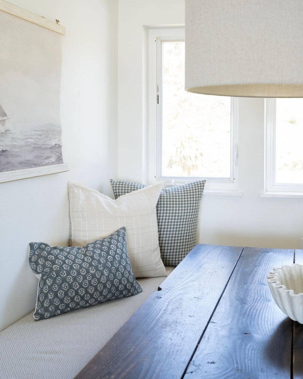 Bailey | Navy Blue Floral Handblock Pillow