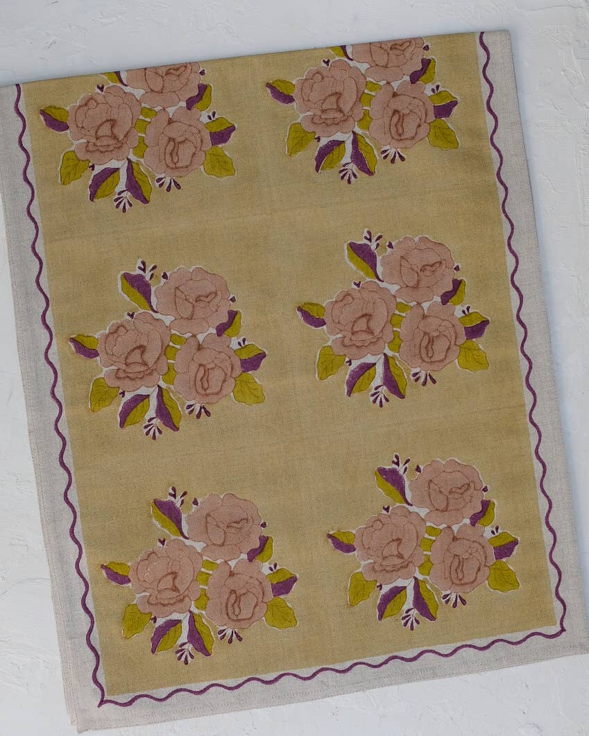 Sara - Block-printed Table Runner (Harvest)