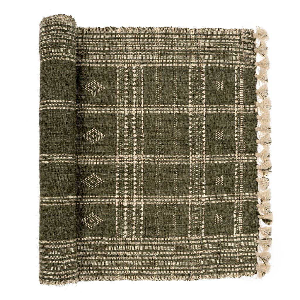 Bhujodi Wool Handloom Runner, Cedar