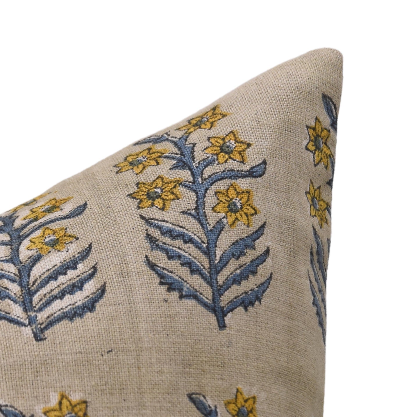 Modern Block Printed Pure Linen Pillow -Inderdhanush