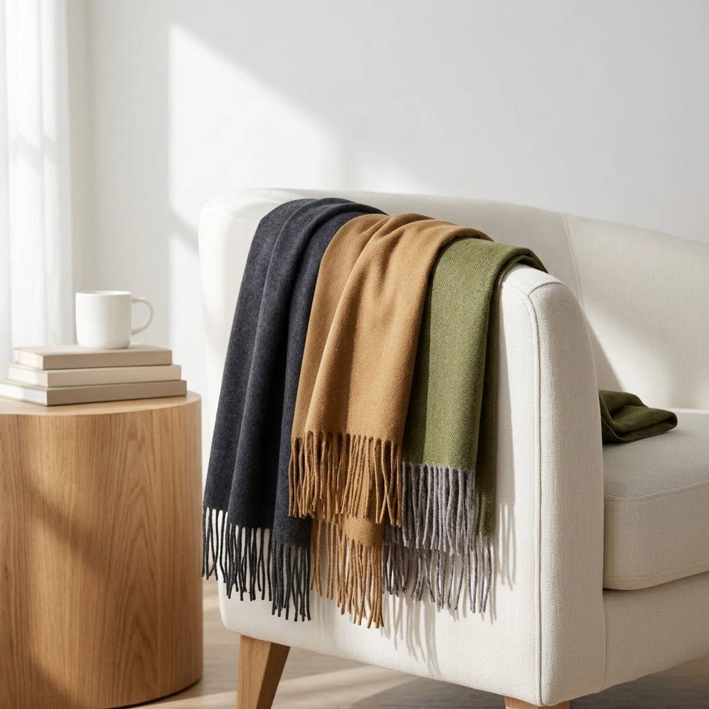 100% Baby Alpaca Throw - Honey
