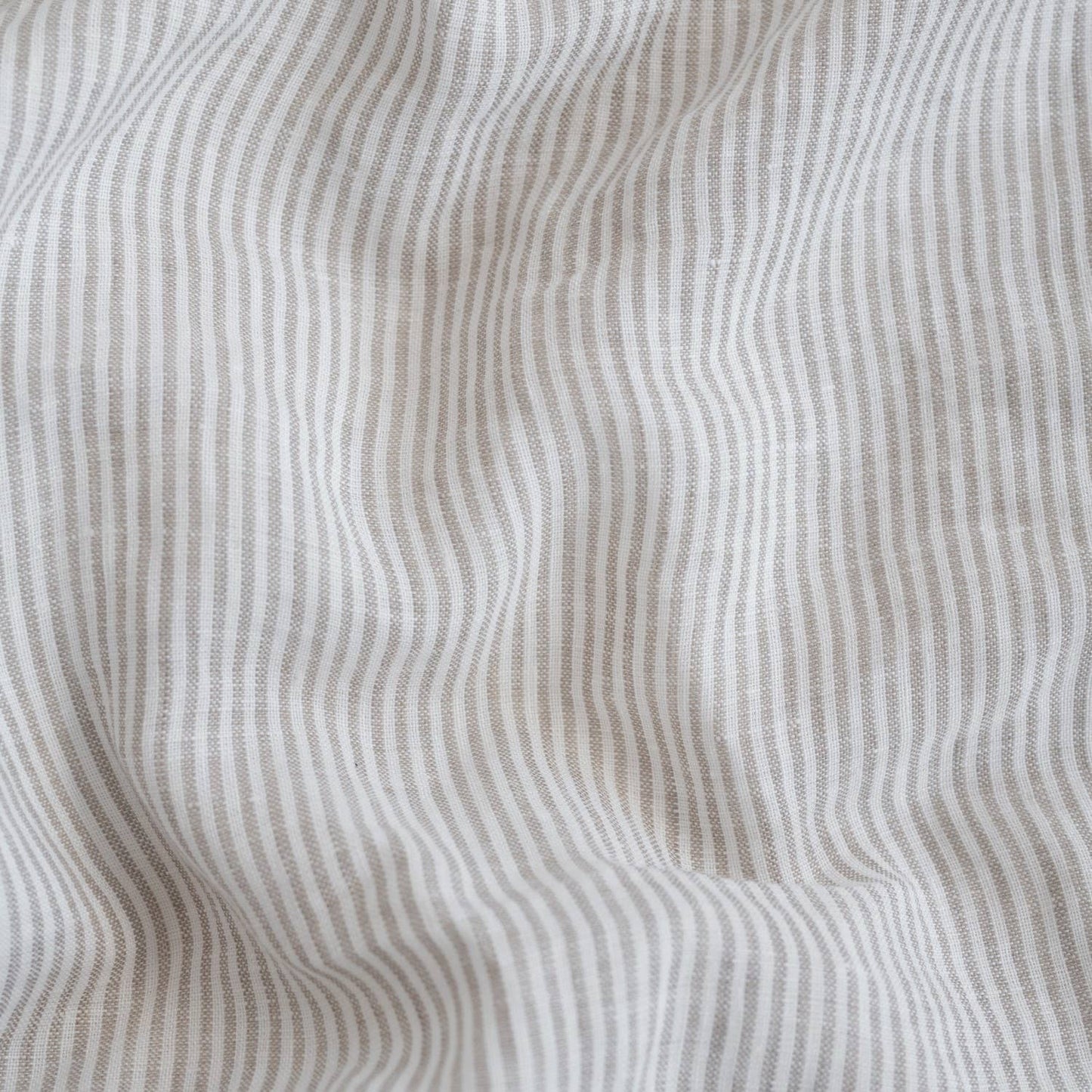 Natural Stripes Linen Duvet Cover Set- Queen