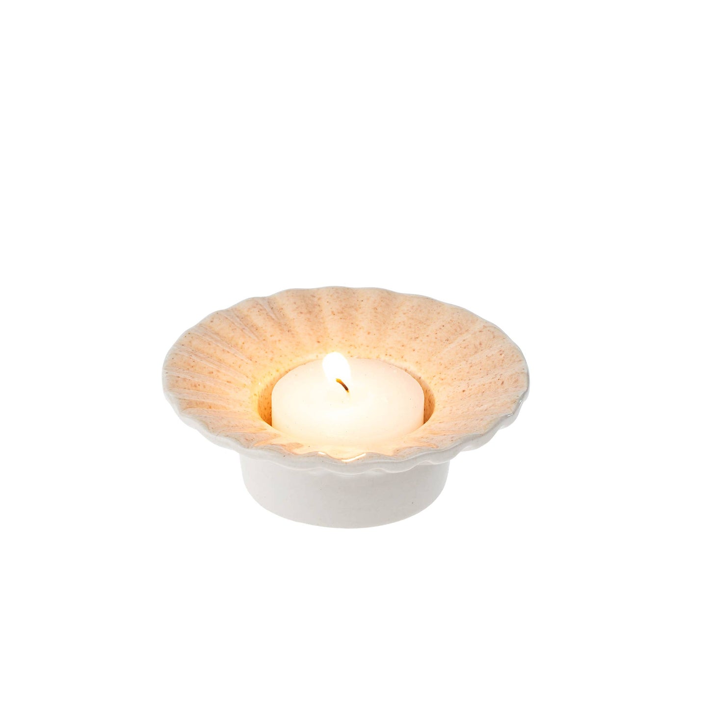 Poppy Tealight Holder, Cream