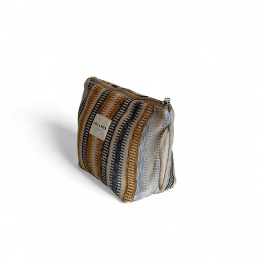 Striped Jacquard Large Makeup Bag – Multicolor (Tron)