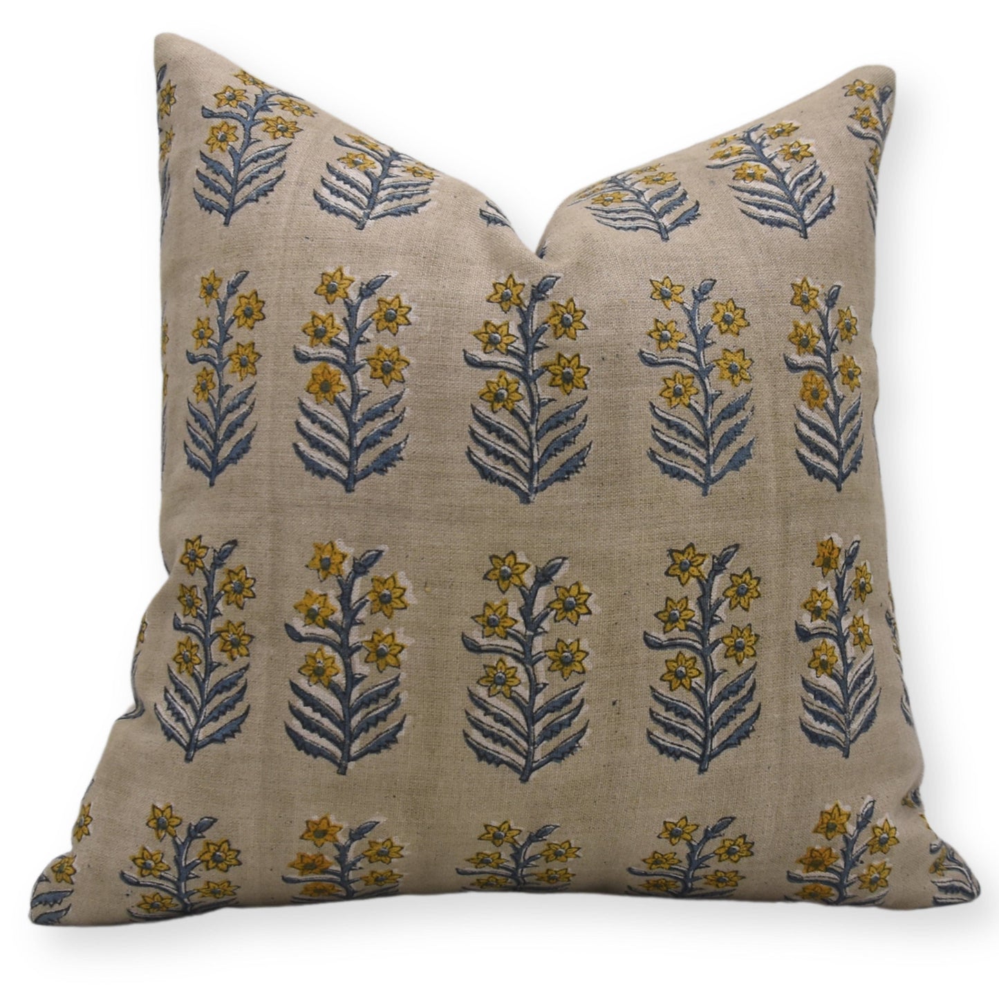 Modern Block Printed Pure Linen Pillow -Inderdhanush