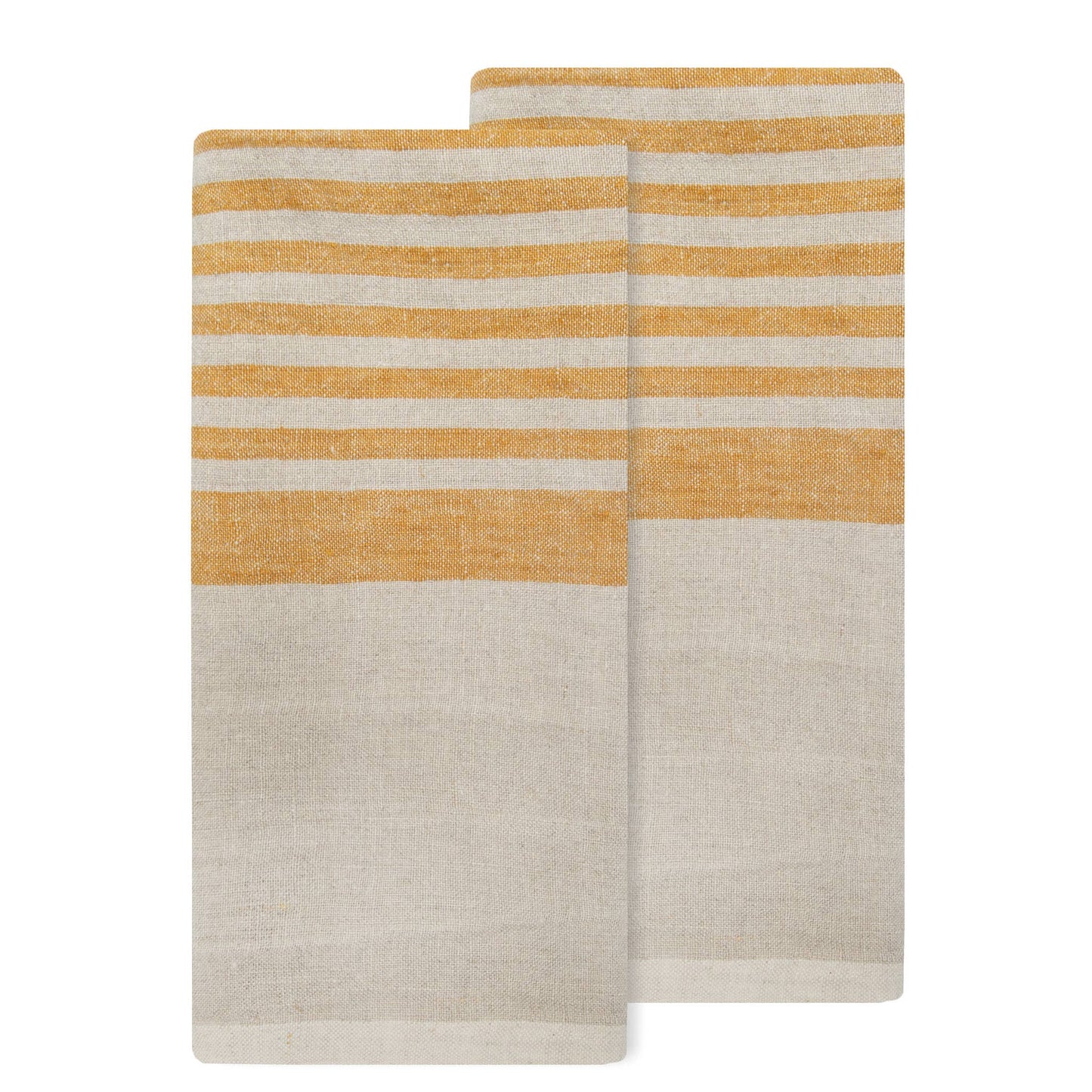 Brittany Natural & Mustard  Tea Towels 20x30 - Set of 2