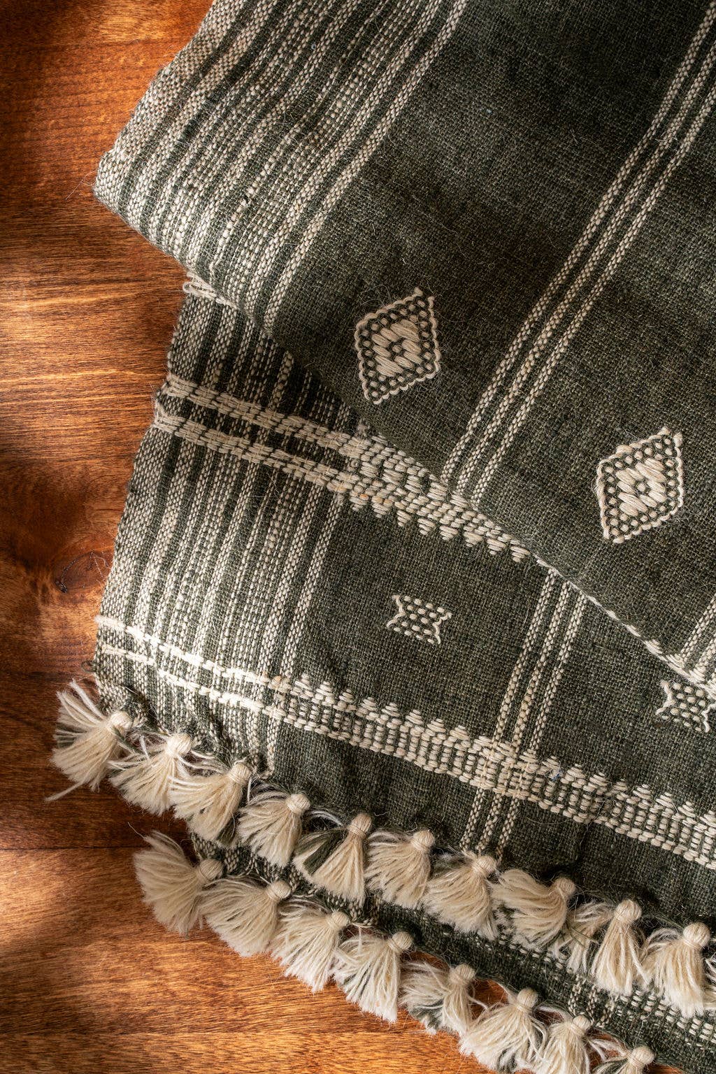 Bhujodi Wool Handloom Runner, Cedar