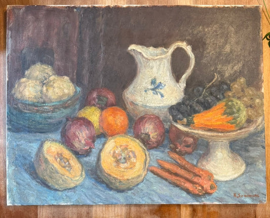 Vintage still life oil painting