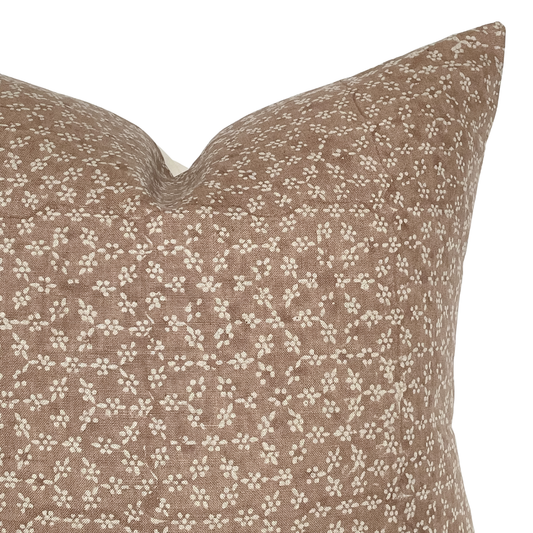 Blake | Dusty Rose Floral Handblock Pillow