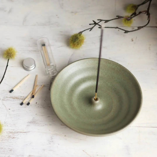 Incense Burner in Moss Green