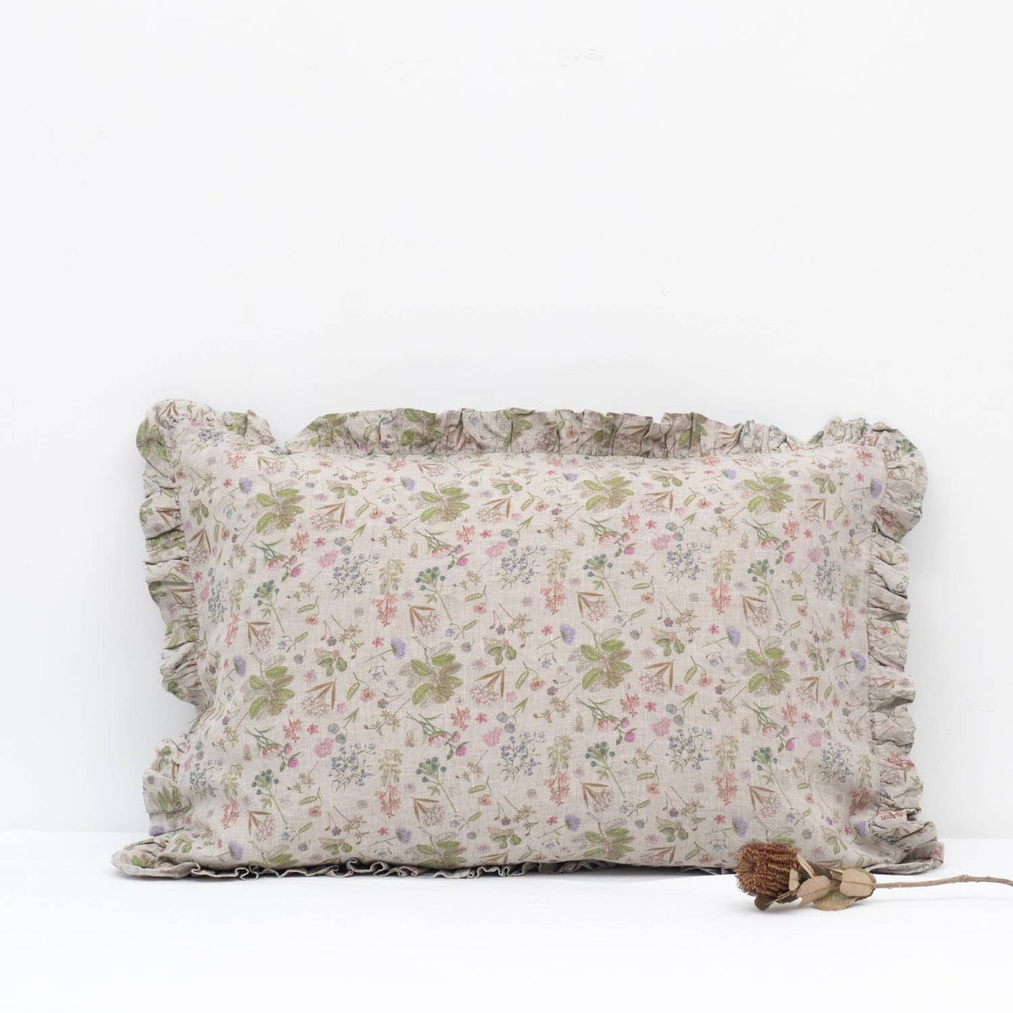 Botany 2 Linen Pillowcase with Frills