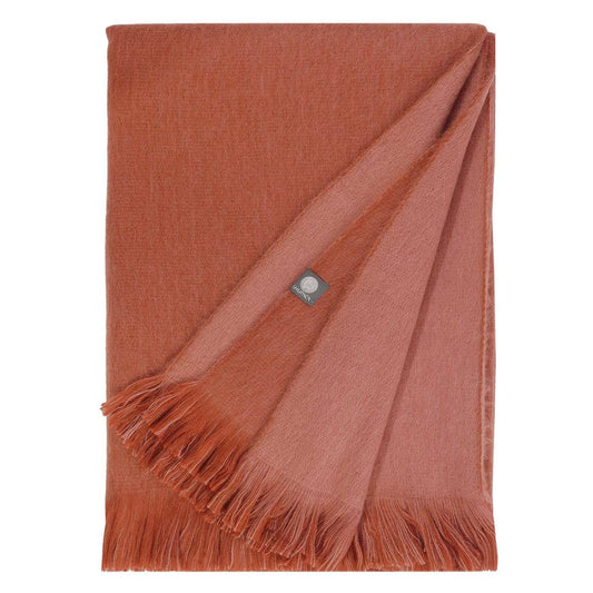 Alpaca Double Sided Throw - Rusted Coral