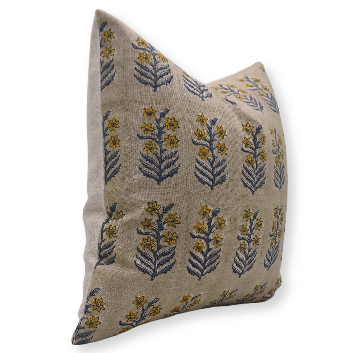 Modern Block Printed Pure Linen Pillow -Inderdhanush