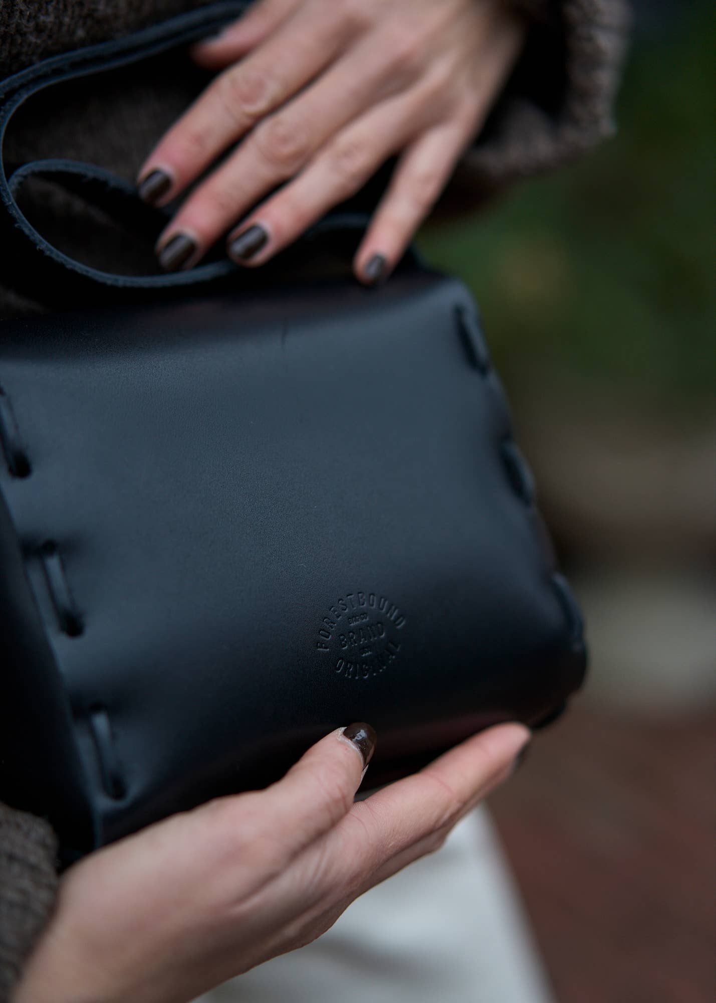 Leather Saddle Bag in Black