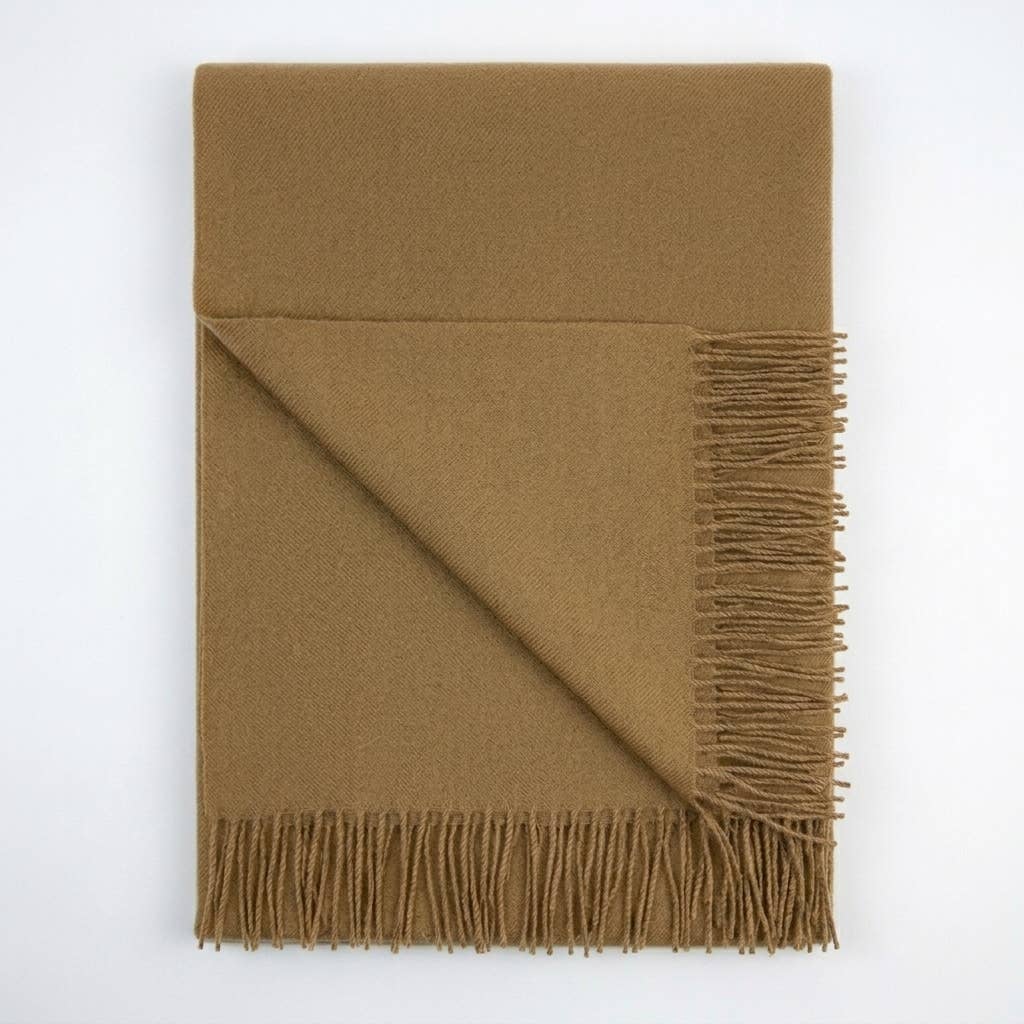 100% Baby Alpaca Throw - Honey