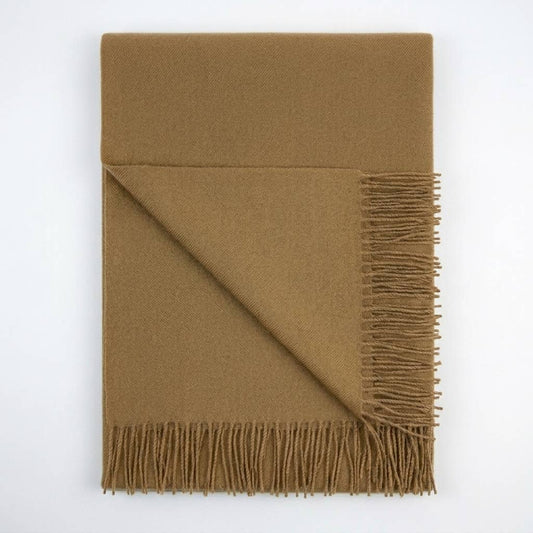 100% Baby Alpaca Throw - Honey