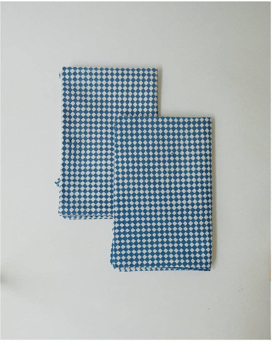 Rekha - Hand Block-printed Cotton Sham - Set of 2 (Indigo)