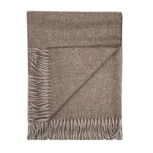 100% Baby Alpaca Throw - Hazelnut