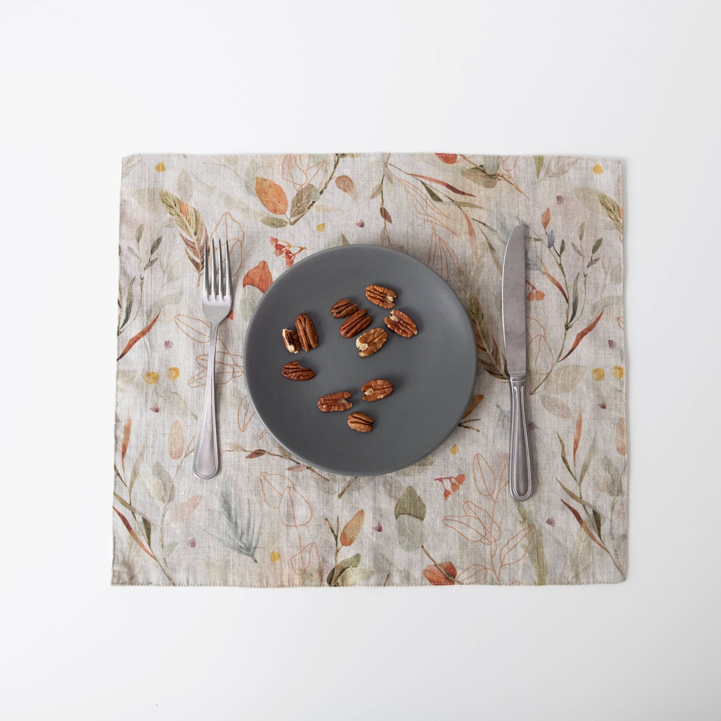 Leaves on Natural Linen Placemat