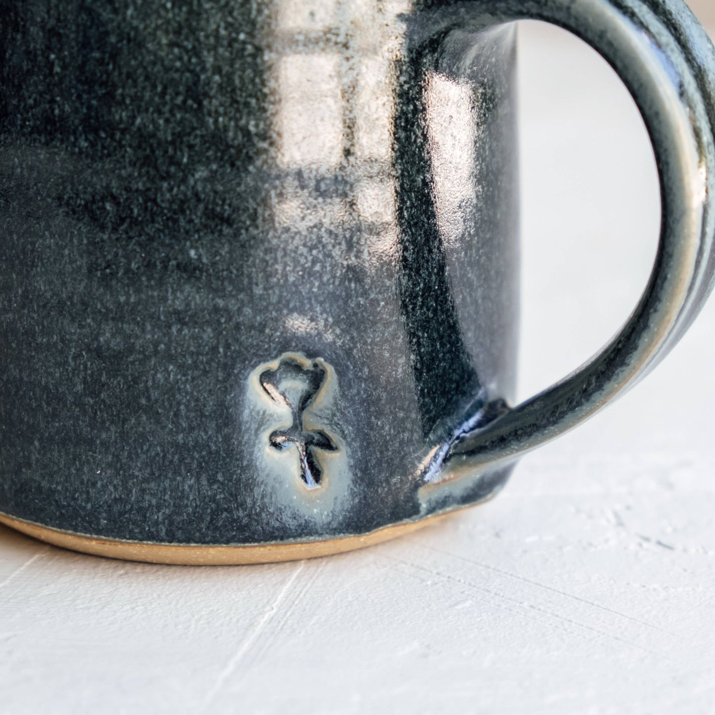 Handmade Stamped Ceramic Tulip Coffee Mug