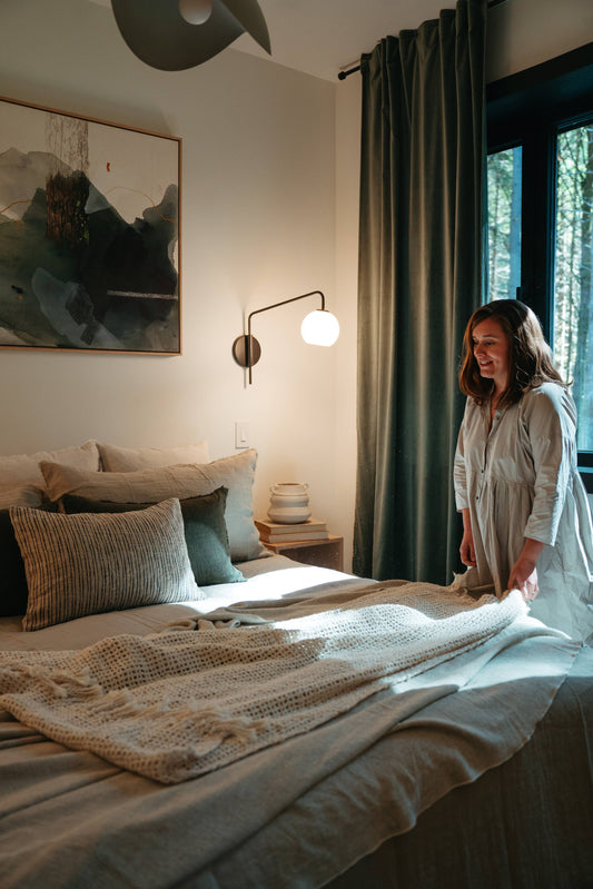 Lina Linen Queen Duvet Set Driftwood
