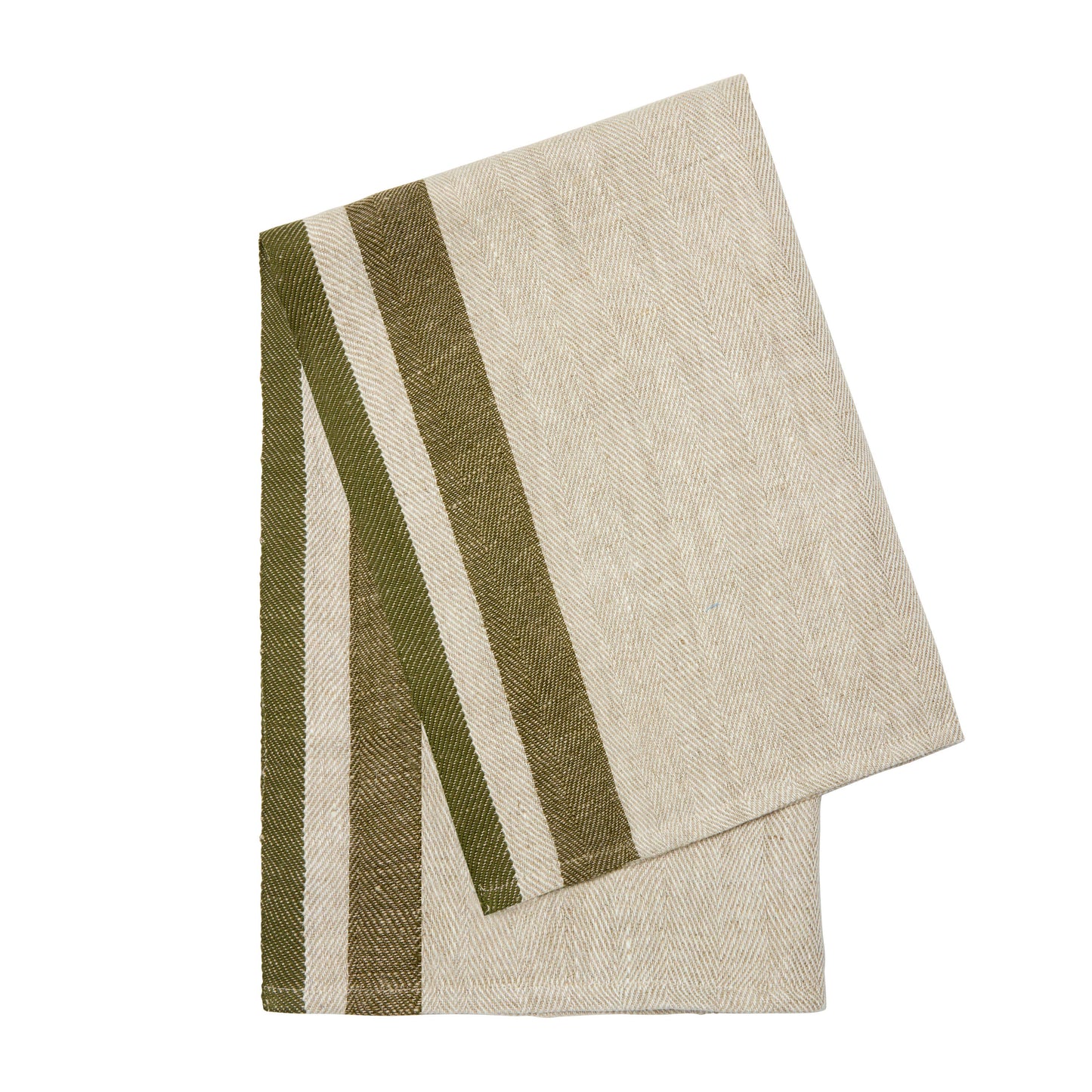 Gordes Natural & Olive Towels 20x30 - Set of 2