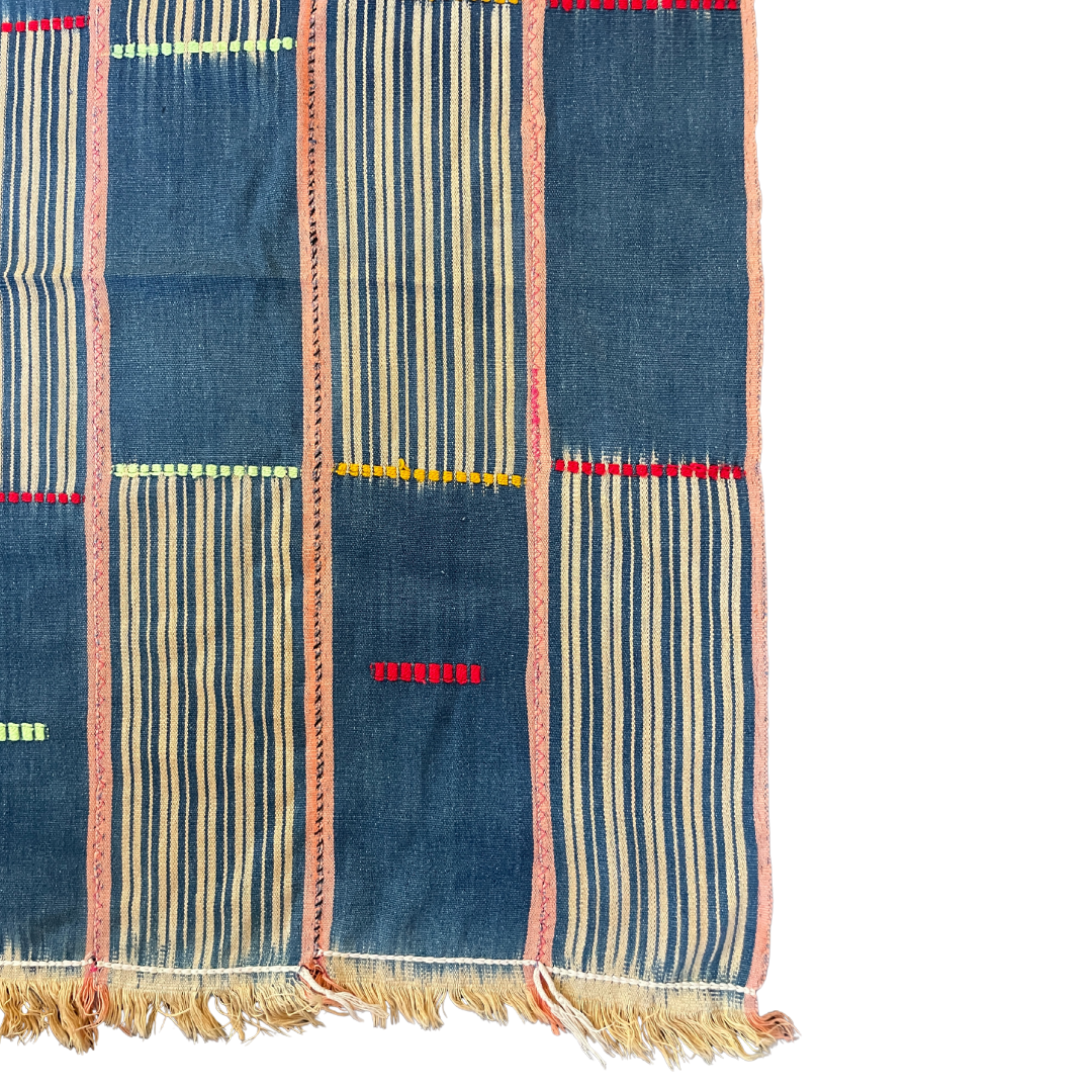 African Vintage Ikat Denim Textile 57