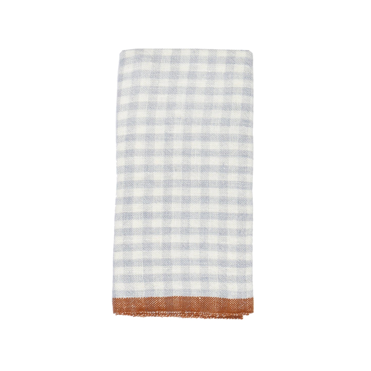 Two-Tone Gingham Blue/Cognac Tea Towels 20x30 - Set of 2